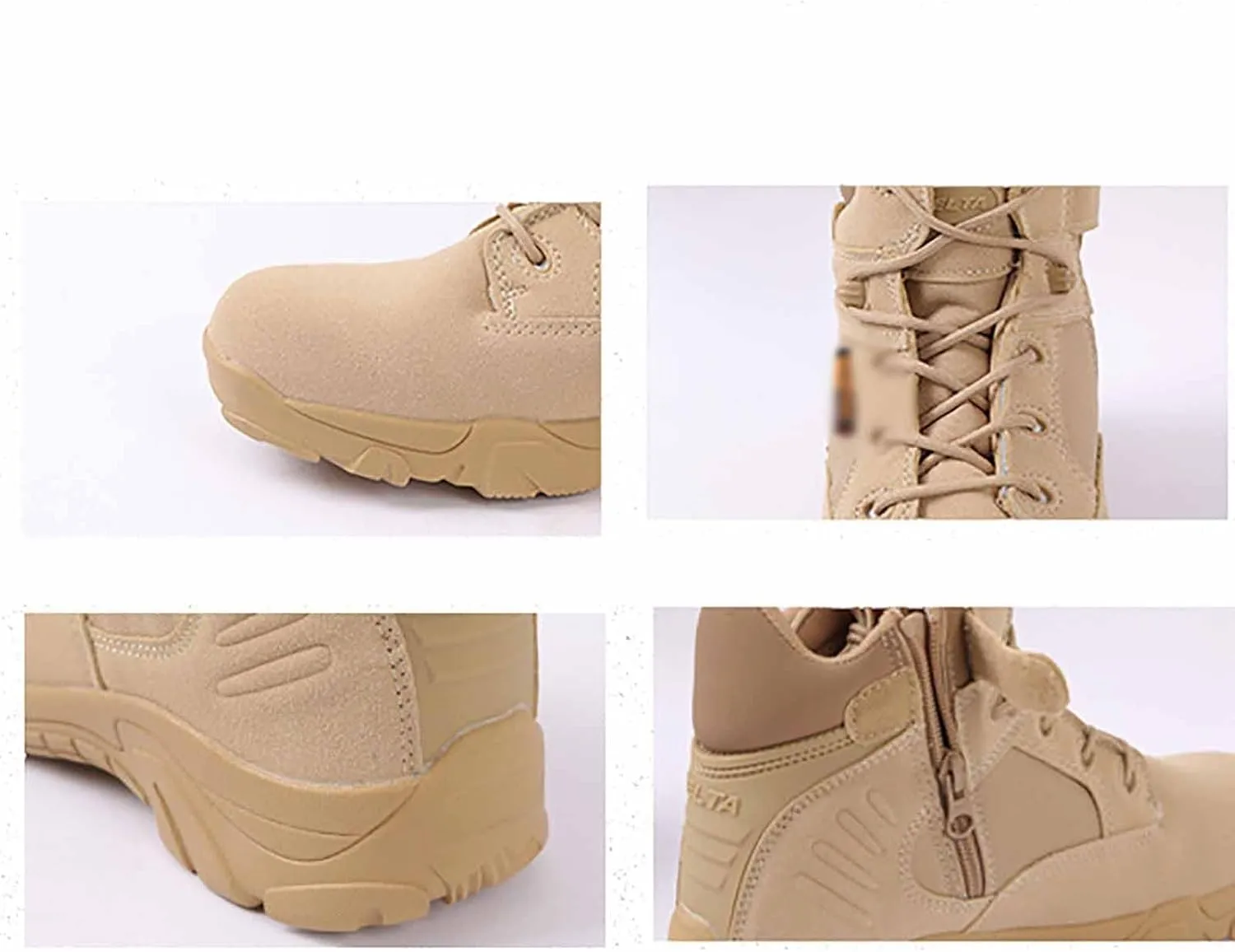 Men's Military Tactical Boots, Durable Suede Leather Military Work Boots Side Zipper Desert Boots breathable jungle Desert Combat Boots Men's Hiking Shoes