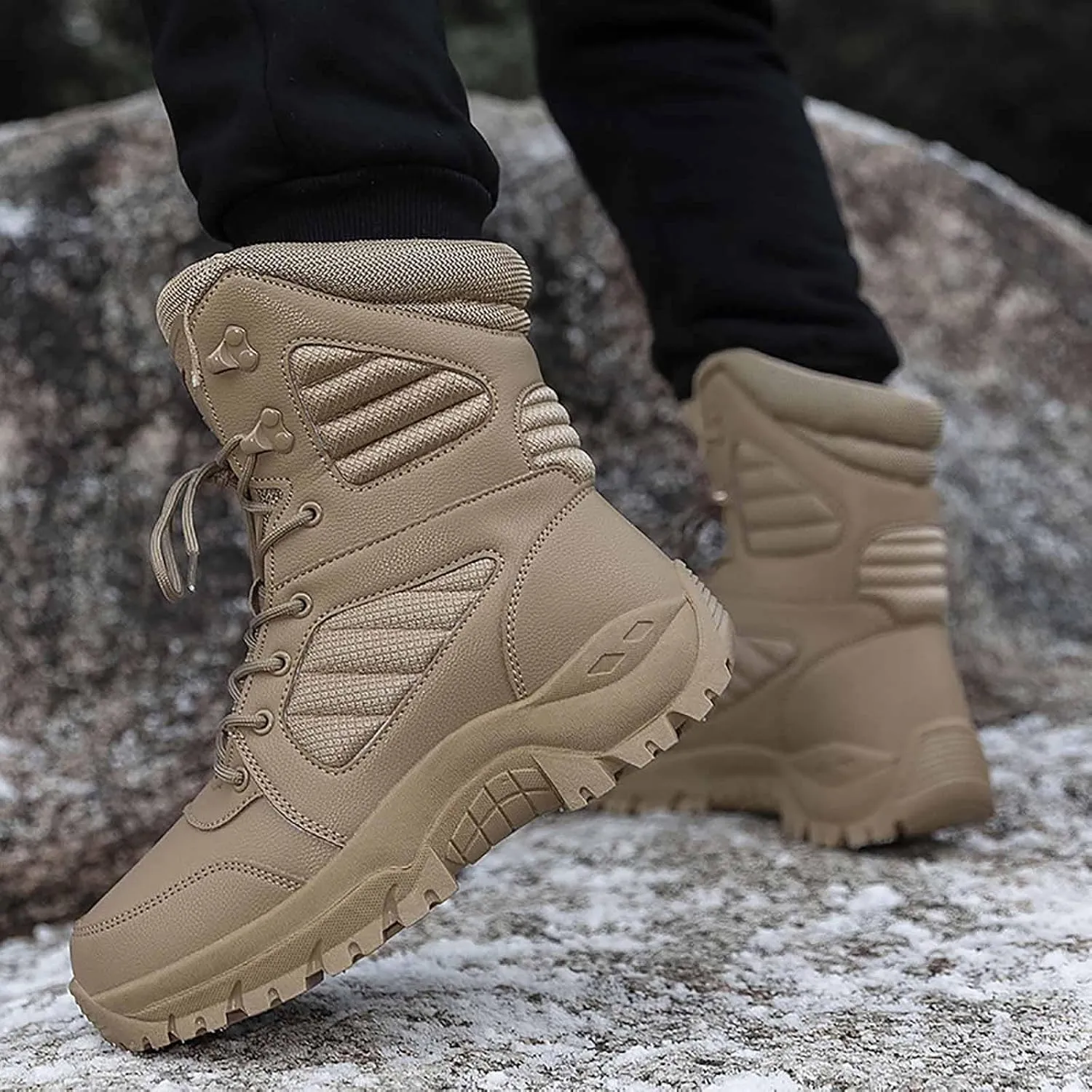 Men's Military Tactical Boots, Outdoor Army Hunting Jungle Hiking Boots Lightweight work boots for men Durable Security Work Boots Desert Boots