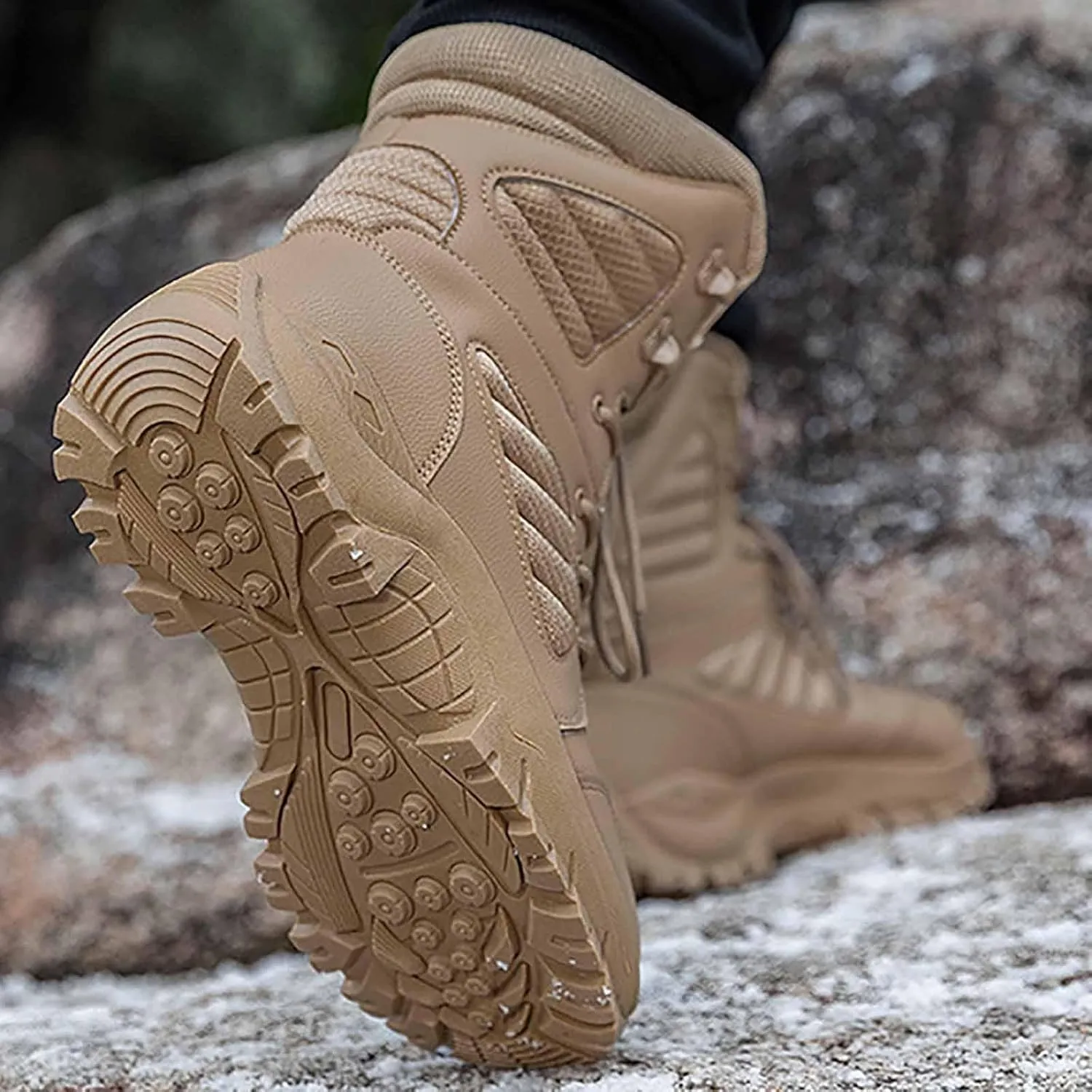 Men's Military Tactical Boots, Outdoor Army Hunting Jungle Hiking Boots Lightweight work boots for men Durable Security Work Boots Desert Boots
