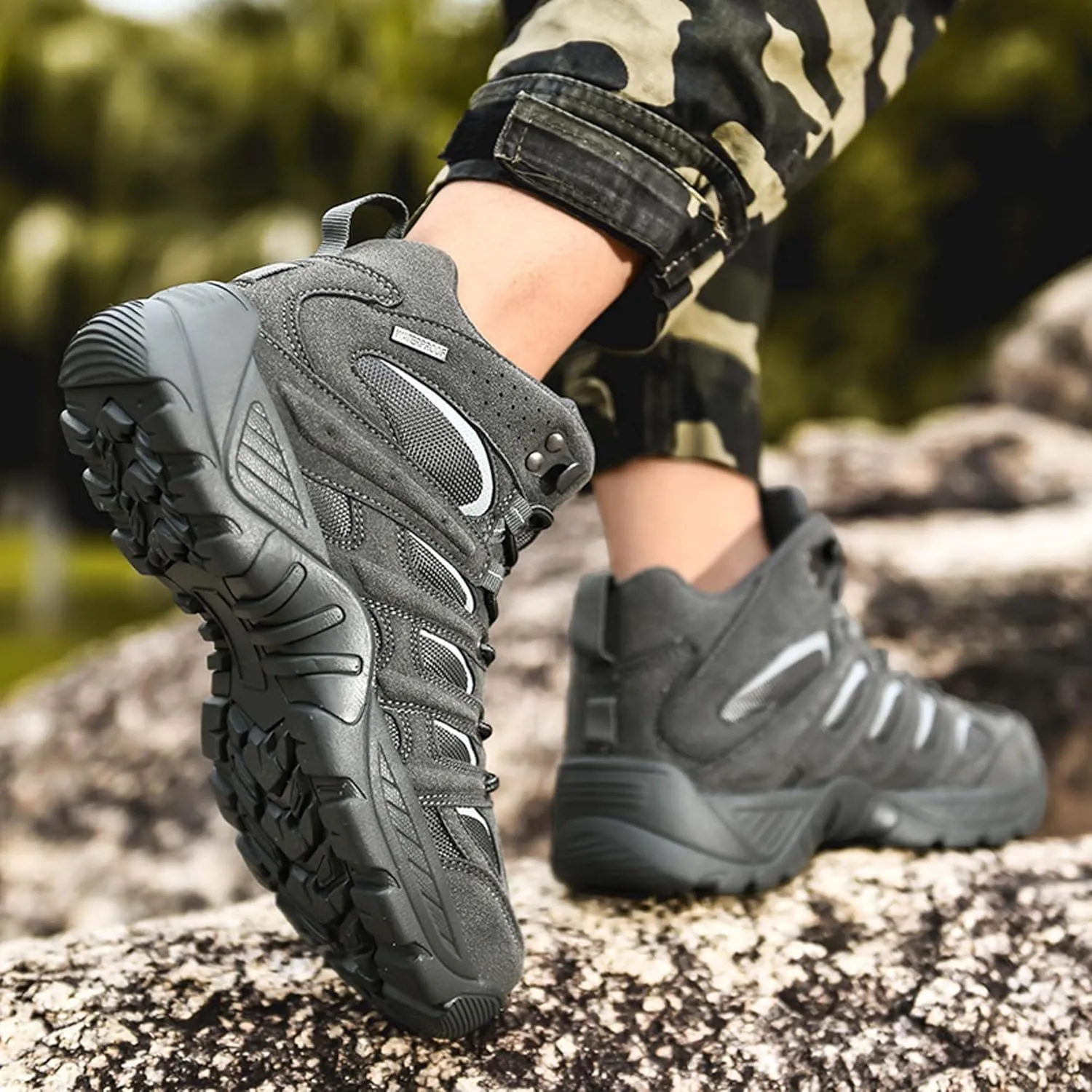Mens Military Tactical Boots Waterproof Hiking Boots Casual Work Boots Outdoor Hiking Motorcycle Combat Boots Military Desert Boots Lightweight Comfortable All Day Work Boots