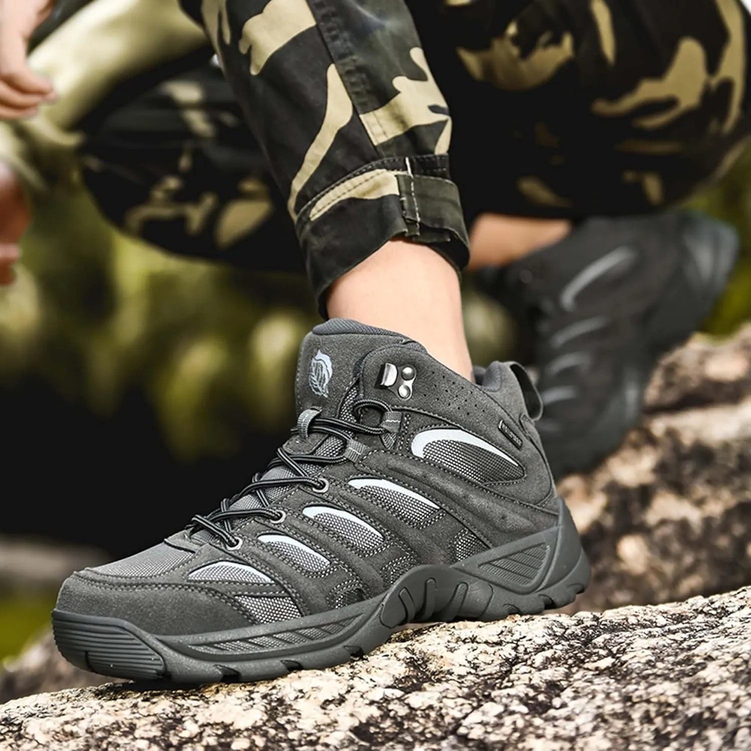 Mens Military Tactical Boots Waterproof Hiking Boots Casual Work Boots Outdoor Hiking Motorcycle Combat Boots Military Desert Boots Lightweight Comfortable All Day Work Boots