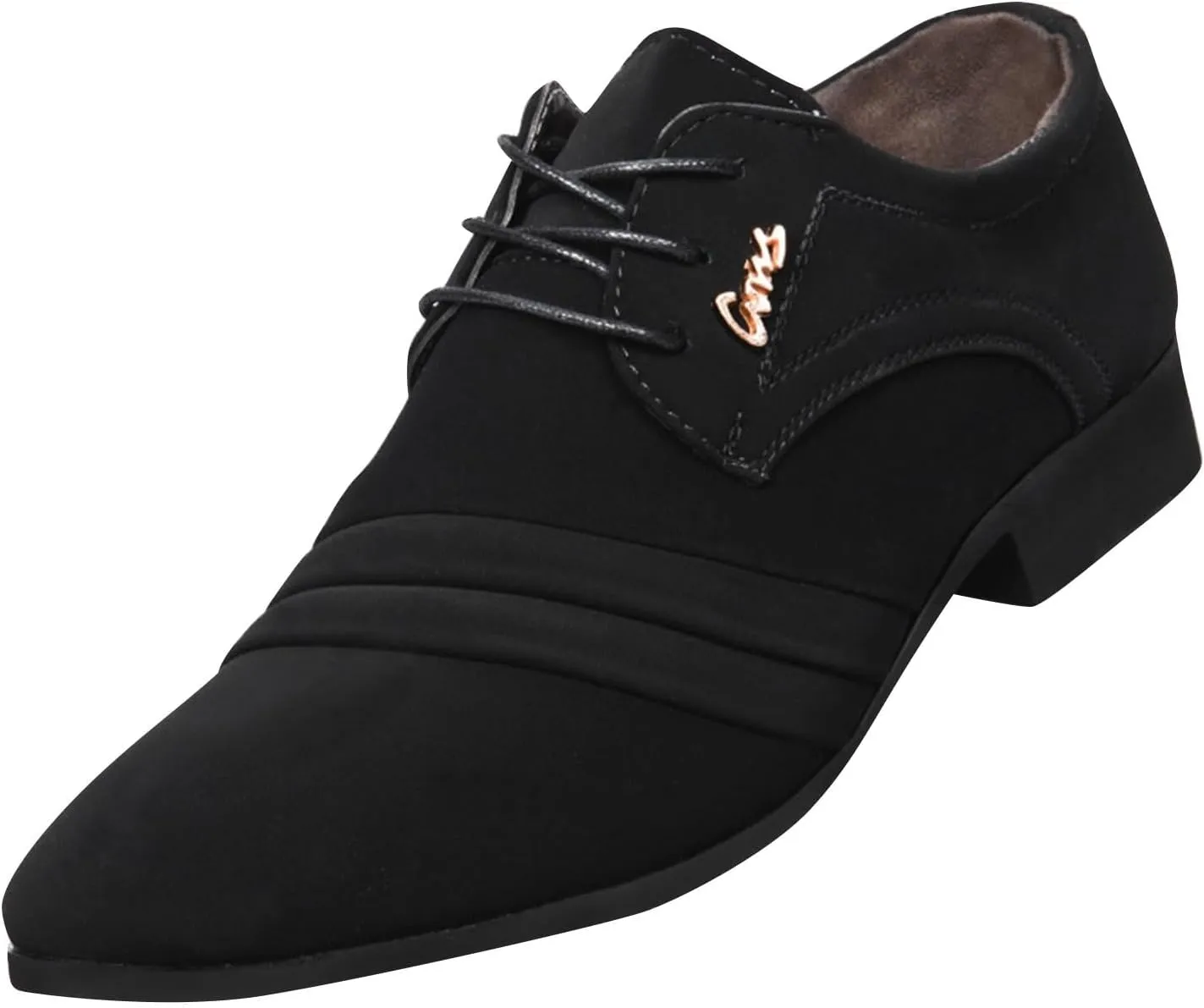 Men's Oxford Dress Shoes Classic Lace Up Casual Suede Leather Low-Top British Business Breathable Formal Footwear Work Wedding Party Dressy