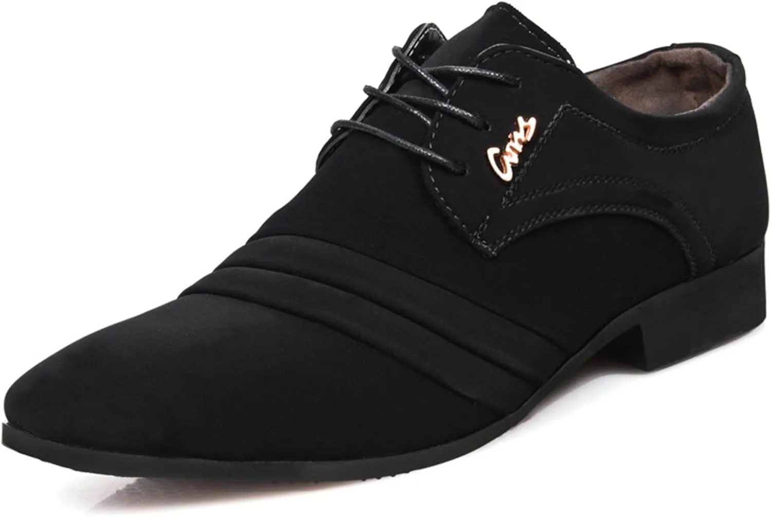 Men's Oxford Dress Shoes Classic Lace Up Casual Suede Leather Low-Top British Business Breathable Formal Footwear Work Wedding Party Dressy