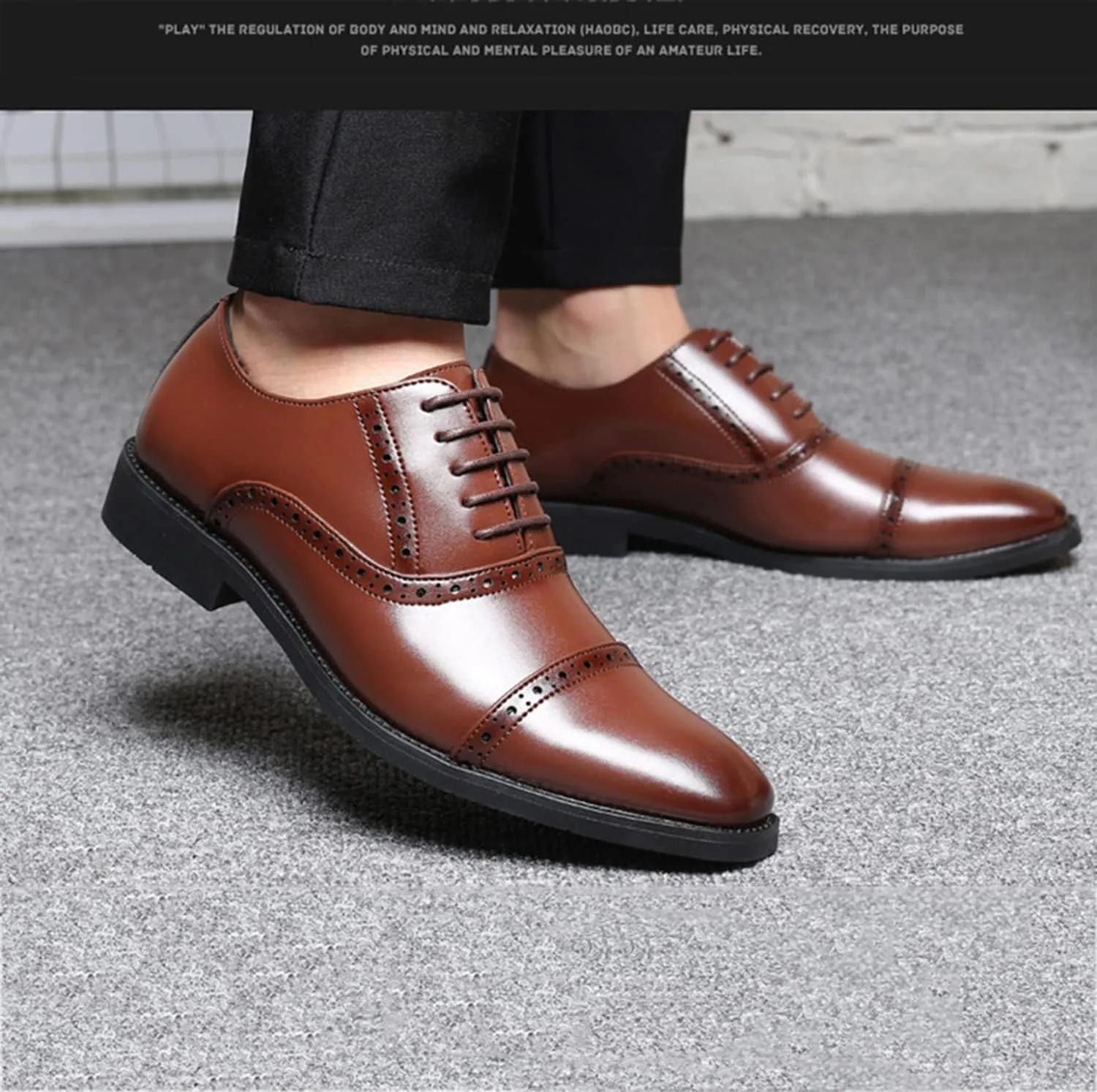 Mens Shoes Classic Oxfords Formal Dress Business Brogues Derby Lace Up Shoes for Men
