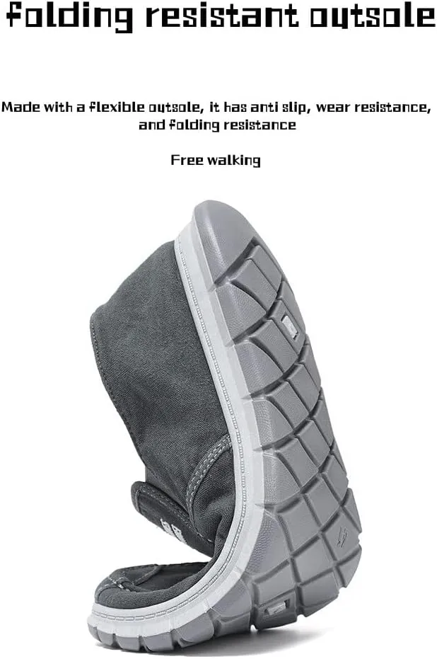Men's Slip on Deck Shoes Canvas Loafer Vintage Flat Boat Shoes,Loafers Deck Shoes Walking Lightweight Causal Slip-ons