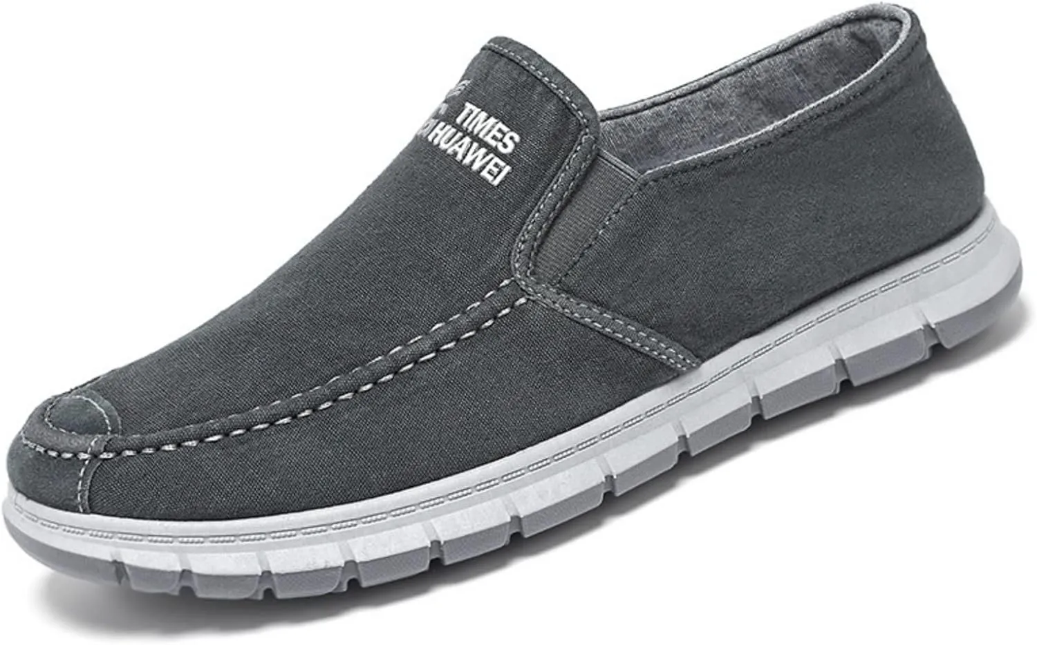 Men's Slip on Deck Shoes Canvas Loafer Vintage Flat Boat Shoes,Loafers Deck Shoes Walking Lightweight Causal Slip-ons