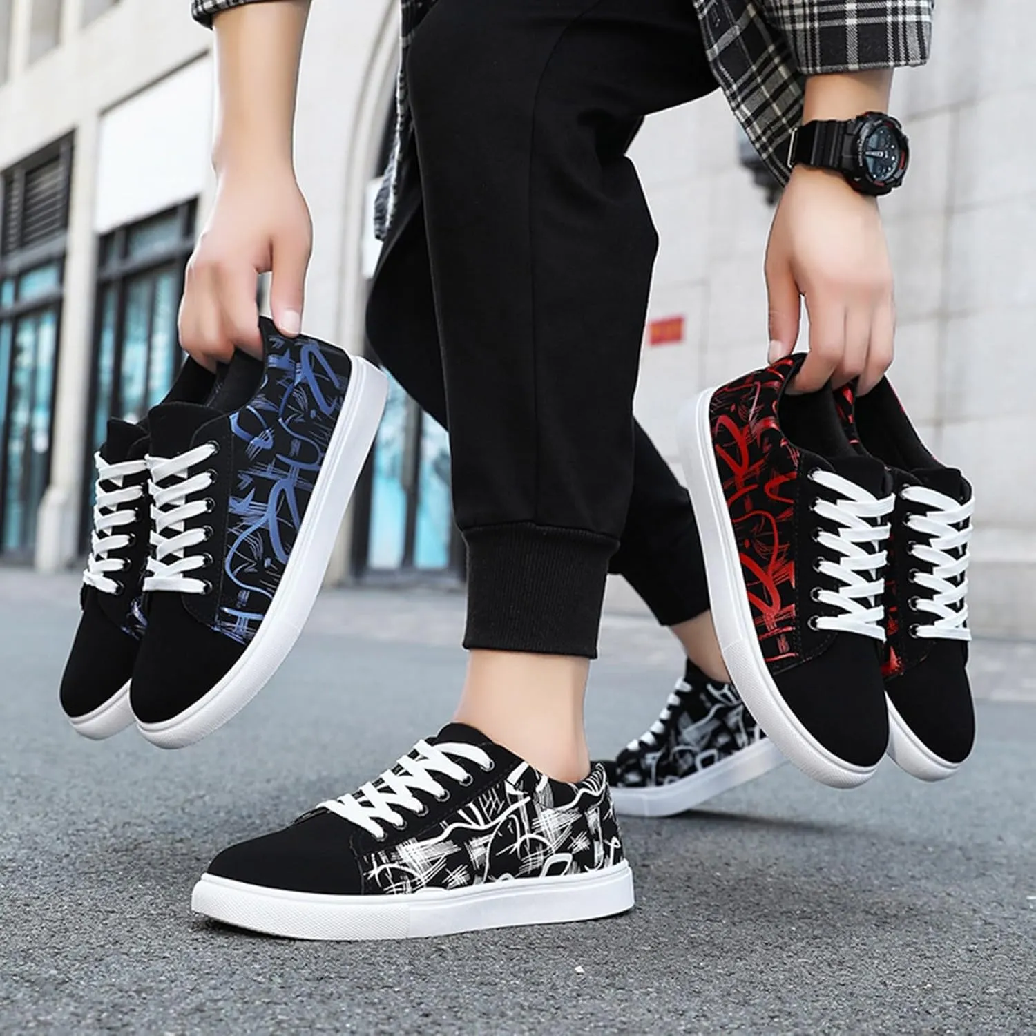 Mens Slip On Men Shoe Flat Low Top Casual Cloth Shoes Fashionable Outdoor Canvas Casual Shoes