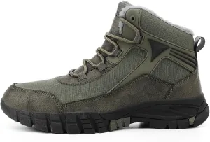 Mens Snow Boots Winter Warm Wool Lining Outdoor Anti Slip Lace up Waterproof Fashion Hiking Boots