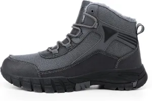 Mens Snow Boots Winter Warm Wool Lining Outdoor Anti Slip Lace up Waterproof Fashion Hiking Boots