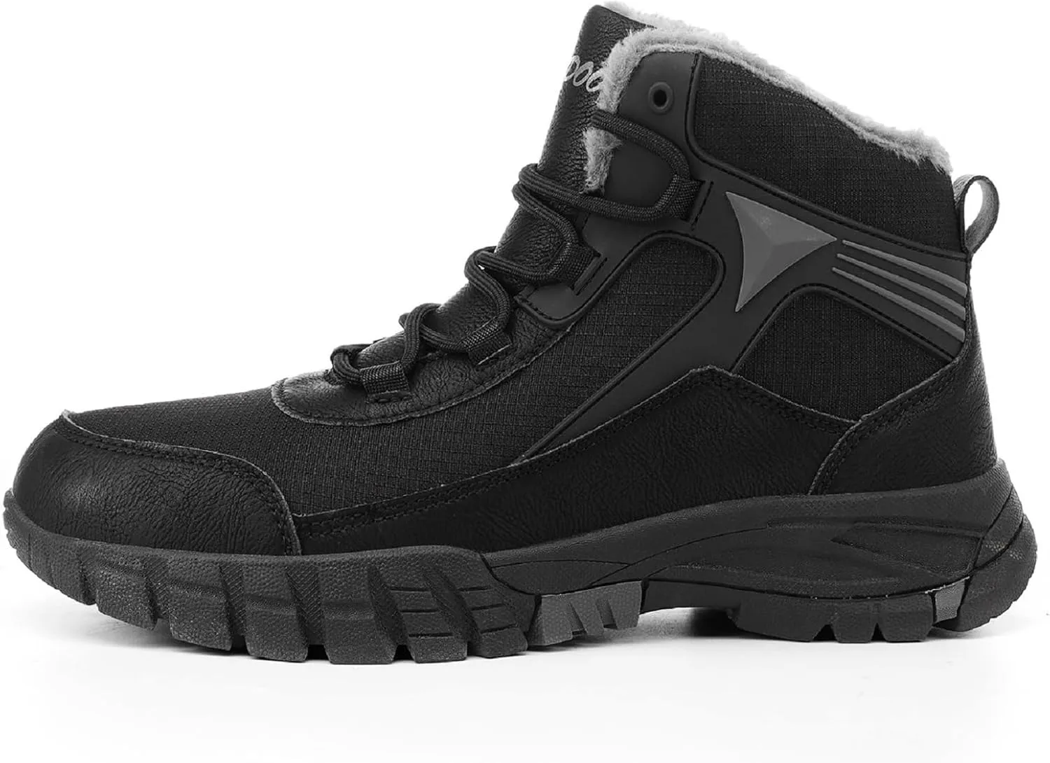 Mens Snow Boots Winter Warm Wool Lining Outdoor Anti Slip Lace up Waterproof Fashion Hiking Boots