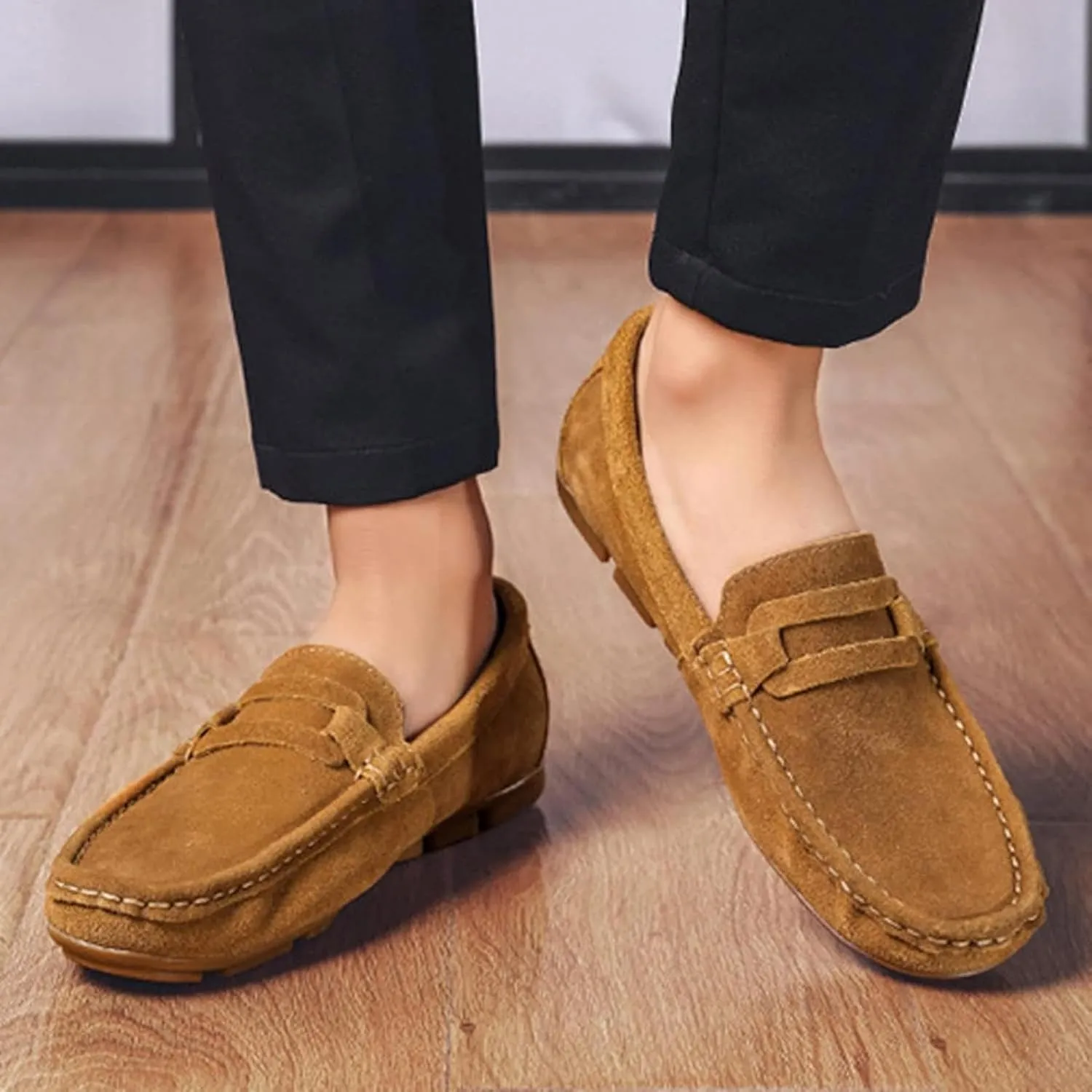 Men's Soft Boat Shoes, Driving Loafers, Casual Flat Shoes, Men's Sliding Sleeves, Penny Loafers
