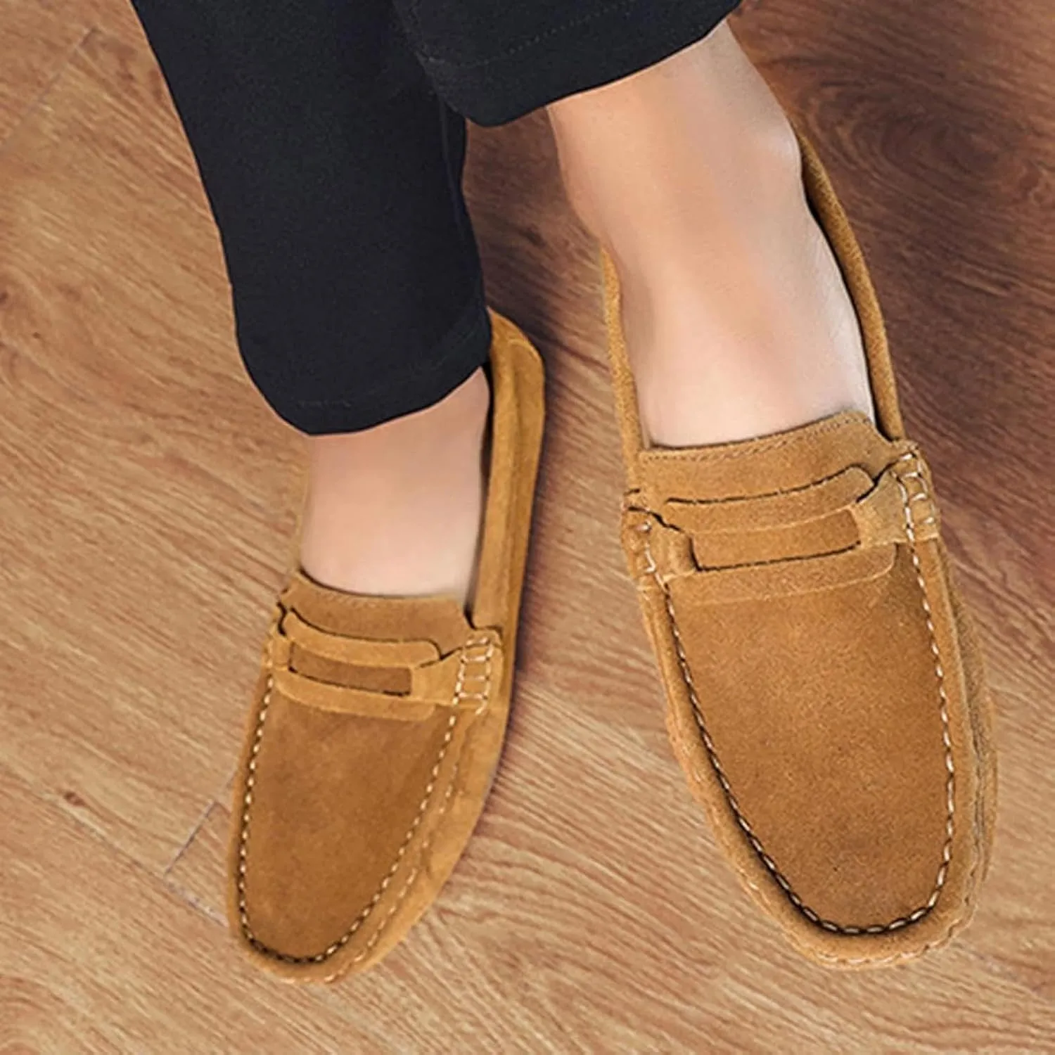 Men's Soft Boat Shoes, Driving Loafers, Casual Flat Shoes, Men's Sliding Sleeves, Penny Loafers
