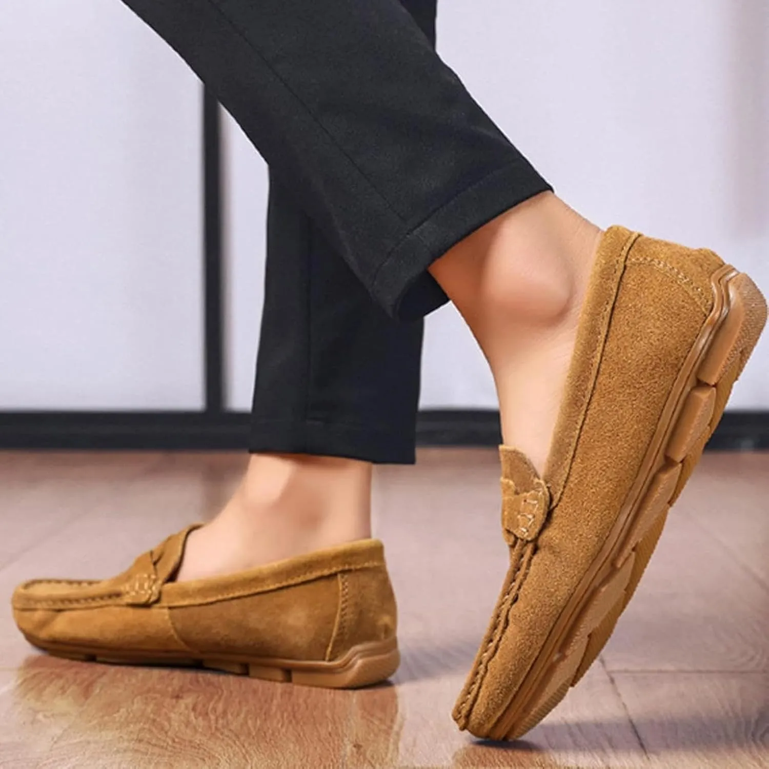 Men's Soft Boat Shoes, Driving Loafers, Casual Flat Shoes, Men's Sliding Sleeves, Penny Loafers
