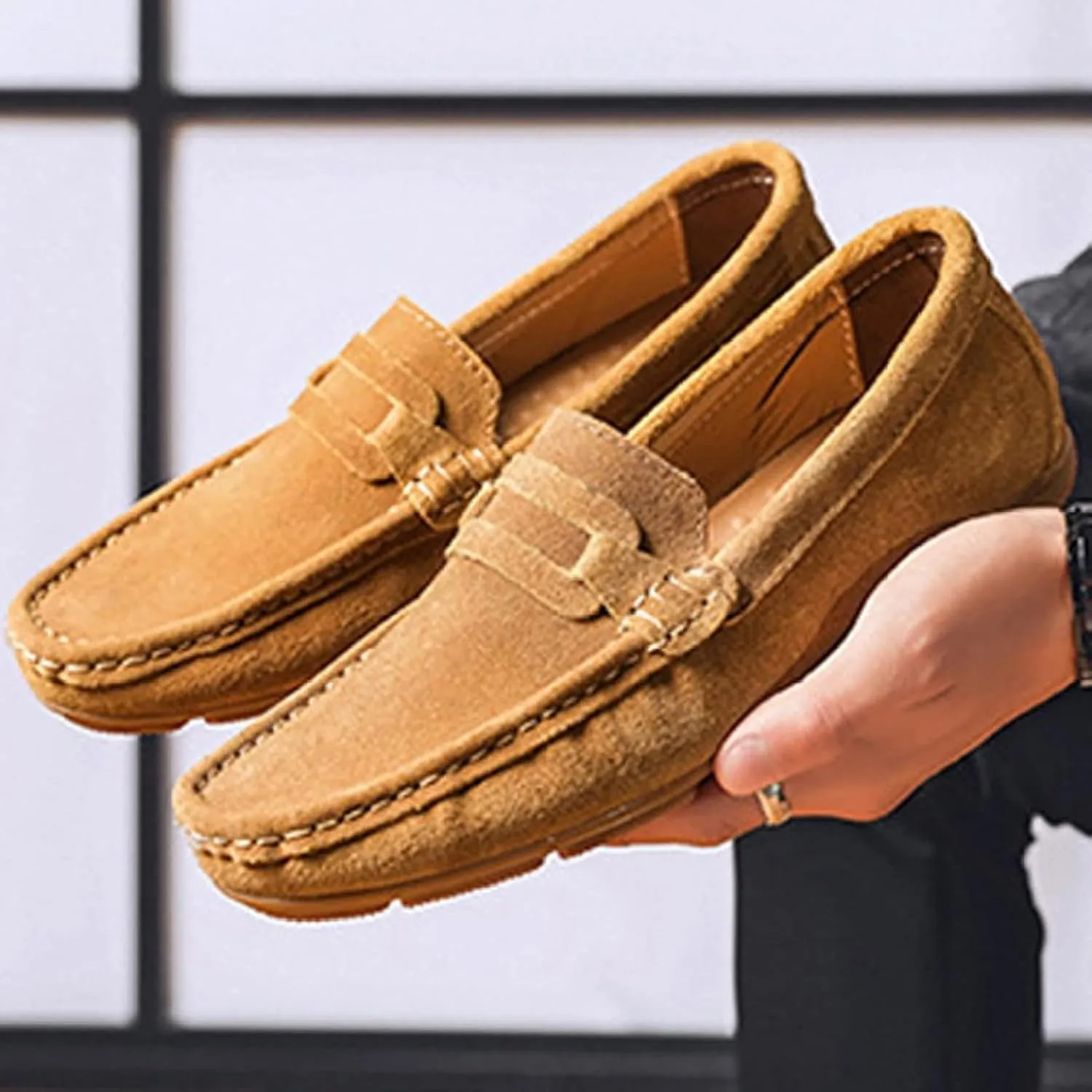 Men's Soft Boat Shoes, Driving Loafers, Casual Flat Shoes, Men's Sliding Sleeves, Penny Loafers