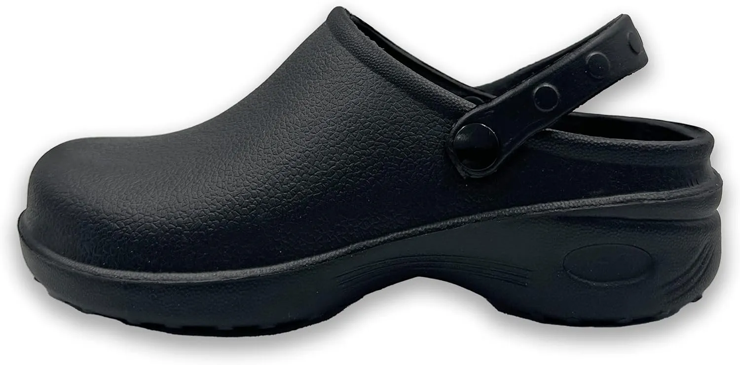 Men's Solid Slingback Black Garden Clogs