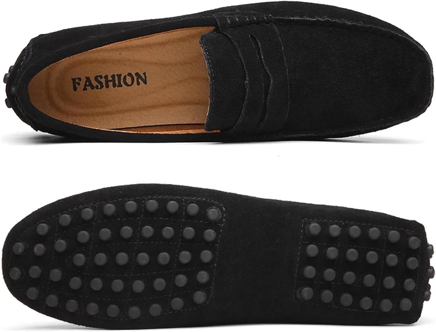 Men's Suede Dress Loafers Slip On Casual Shoes Lightweight Soft Penny Loafers Walking Shoe Driving Boat Shoes for Men