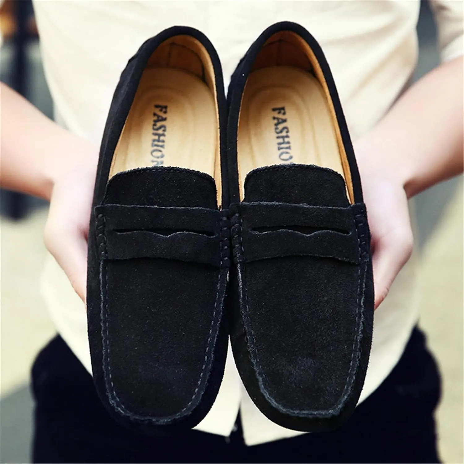 Men's Suede Dress Loafers Slip On Casual Shoes Lightweight Soft Penny Loafers Walking Shoe Driving Boat Shoes for Men