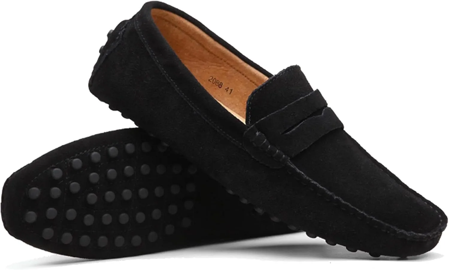 Men's Suede Dress Loafers Slip On Casual Shoes Lightweight Soft Penny Loafers Walking Shoe Driving Boat Shoes for Men