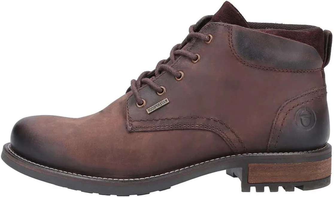 Mens Woodmancote Leather Combat Boots (8) (Brown)