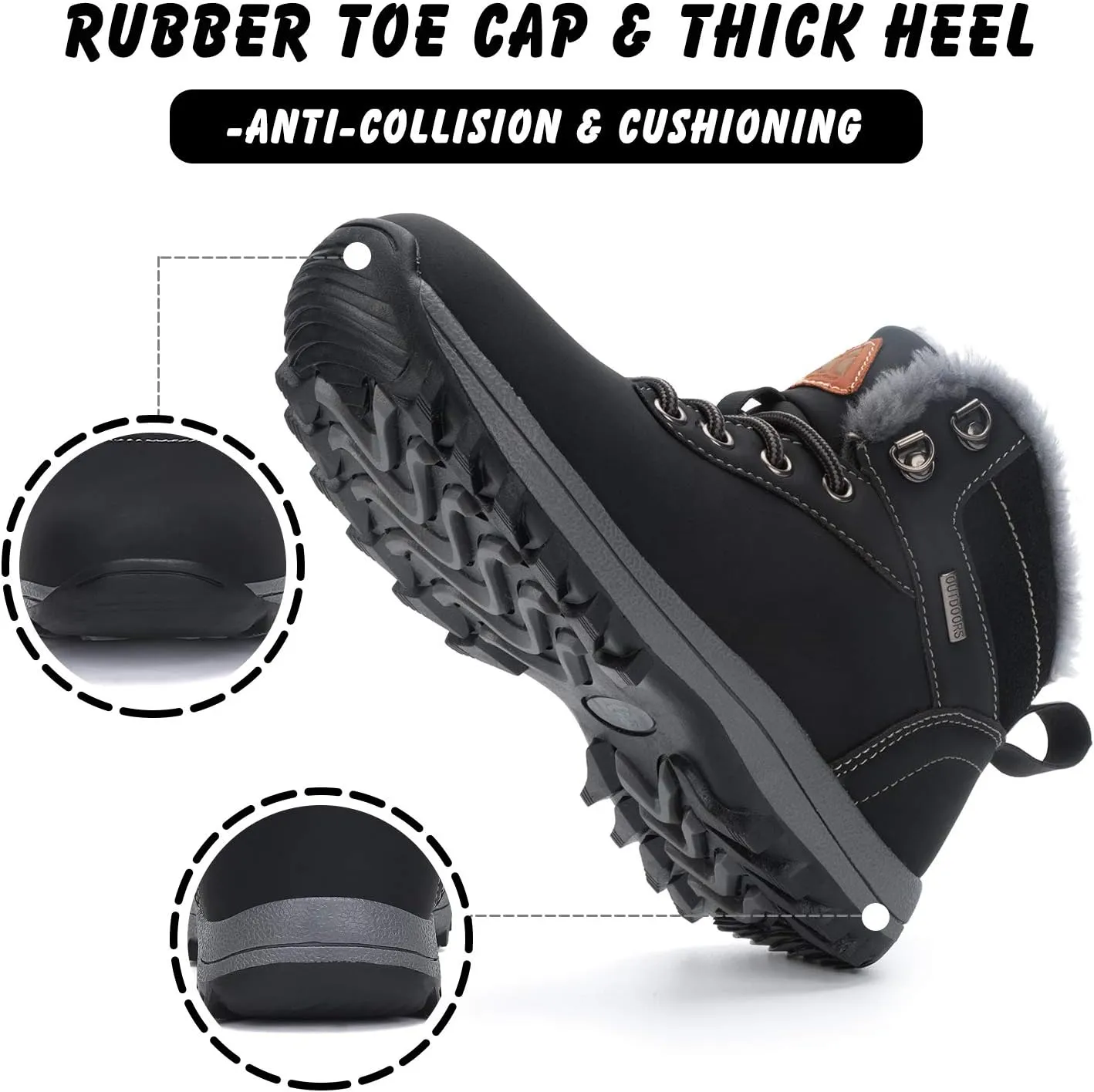 Mishansha Boy's Girl's Winter Snow Boots Waterproof Kids Hiking Boots Cold Weather Outdoor Fur Lined Warm Walking Boot Shoes