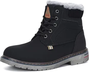 Mishansha Boy's Girl's Winter Snow Boots Waterproof Kids Hiking Boots Cold Weather Outdoor Fur Lined Warm Walking Boot Shoes