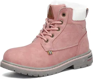 Mishansha Boy's Girl's Winter Snow Boots Waterproof Kids Hiking Boots Cold Weather Outdoor Fur Lined Warm Walking Boot Shoes