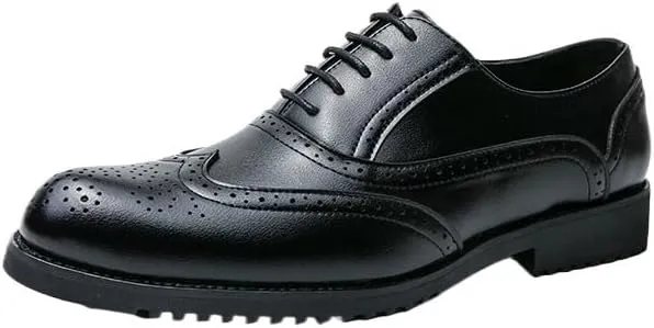Modern Men's Fashionable Oxford Shoes Summer Breathable Casual Leather Flats Classic Lace-Up Dress Shoes