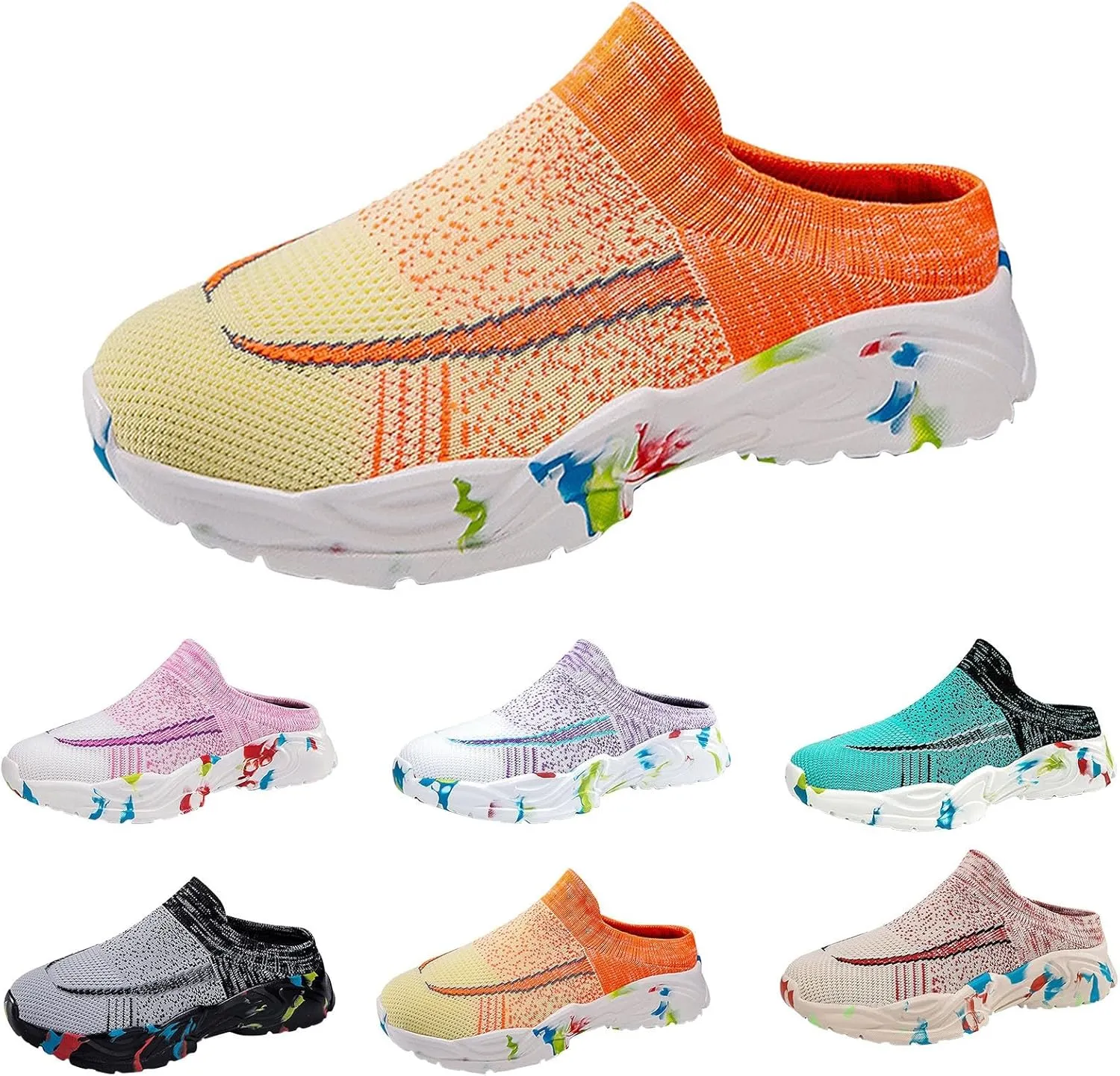 Mules for Women 2025 Backless Walking Sneakers Womens Running Shoes Casual Women Casual Shoes White Sneakers White Tennis Shoe Cross Trainer Shoe