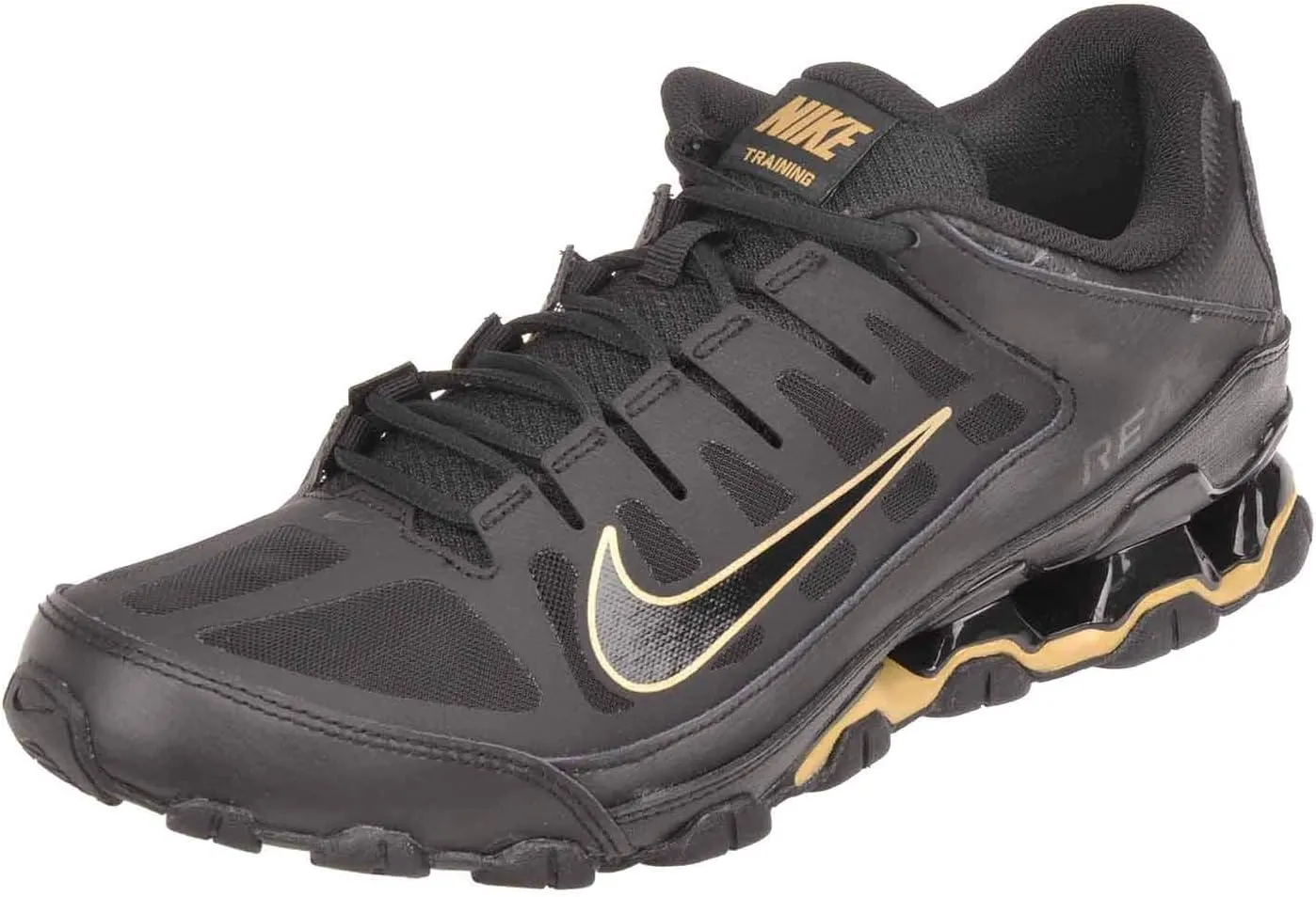Nike Men's Neck Low-Top Sneakers, Black Metallic Gold Black, 11 US