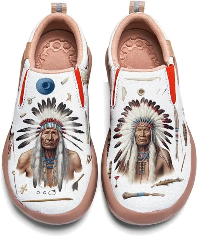 Onehorse Women's Painted Travel Shoes Comfortable Slip-On Indian Chief Style Loafers
