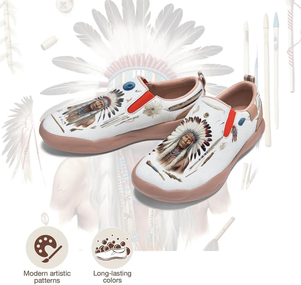 Onehorse Women's Painted Travel Shoes Comfortable Slip-On Indian Chief Style Loafers