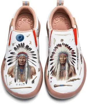 Onehorse Women's Painted Travel Shoes Comfortable Slip-On Indian Chief Style Loafers