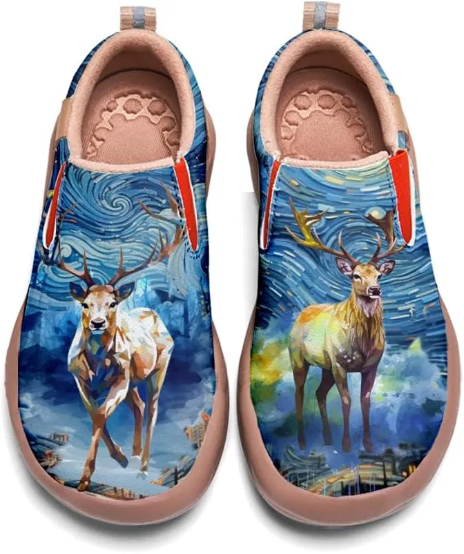 Onehorse Women's Slip-On Walking Casual Loafers Comfortable Painted Travel Shoes