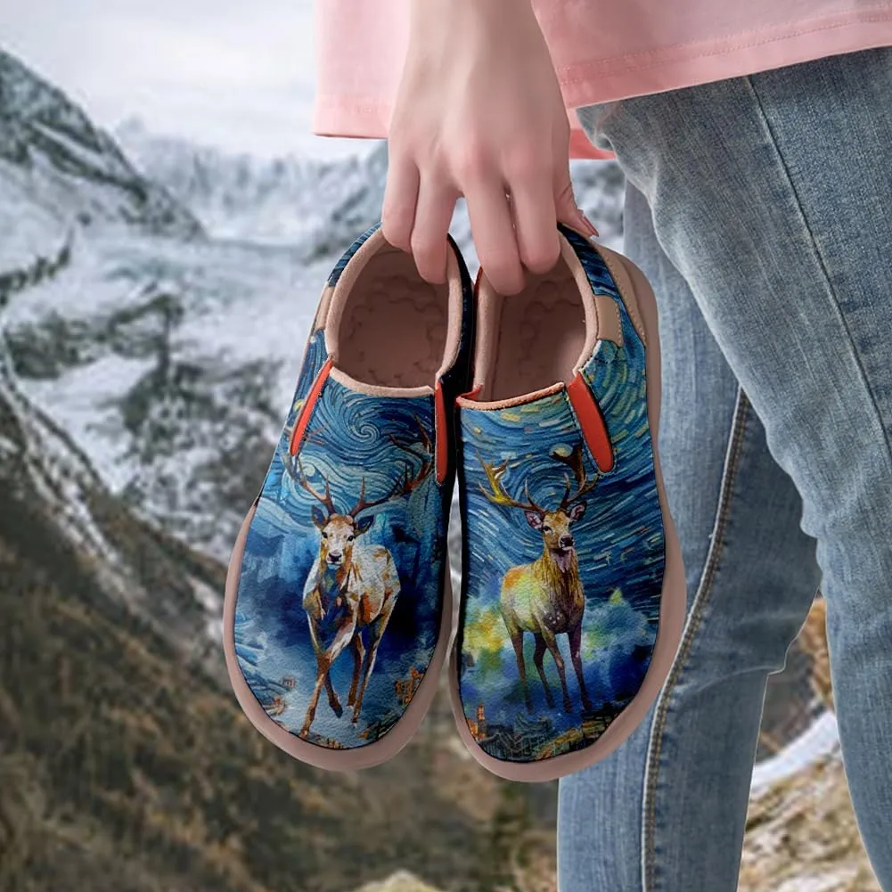 Onehorse Women's Slip-On Walking Casual Loafers Comfortable Painted Travel Shoes