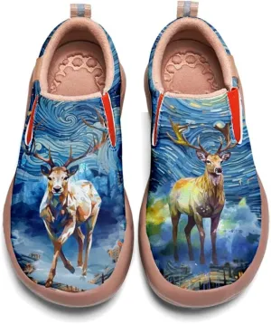Onehorse Women's Slip-On Walking Casual Loafers Comfortable Painted Travel Shoes