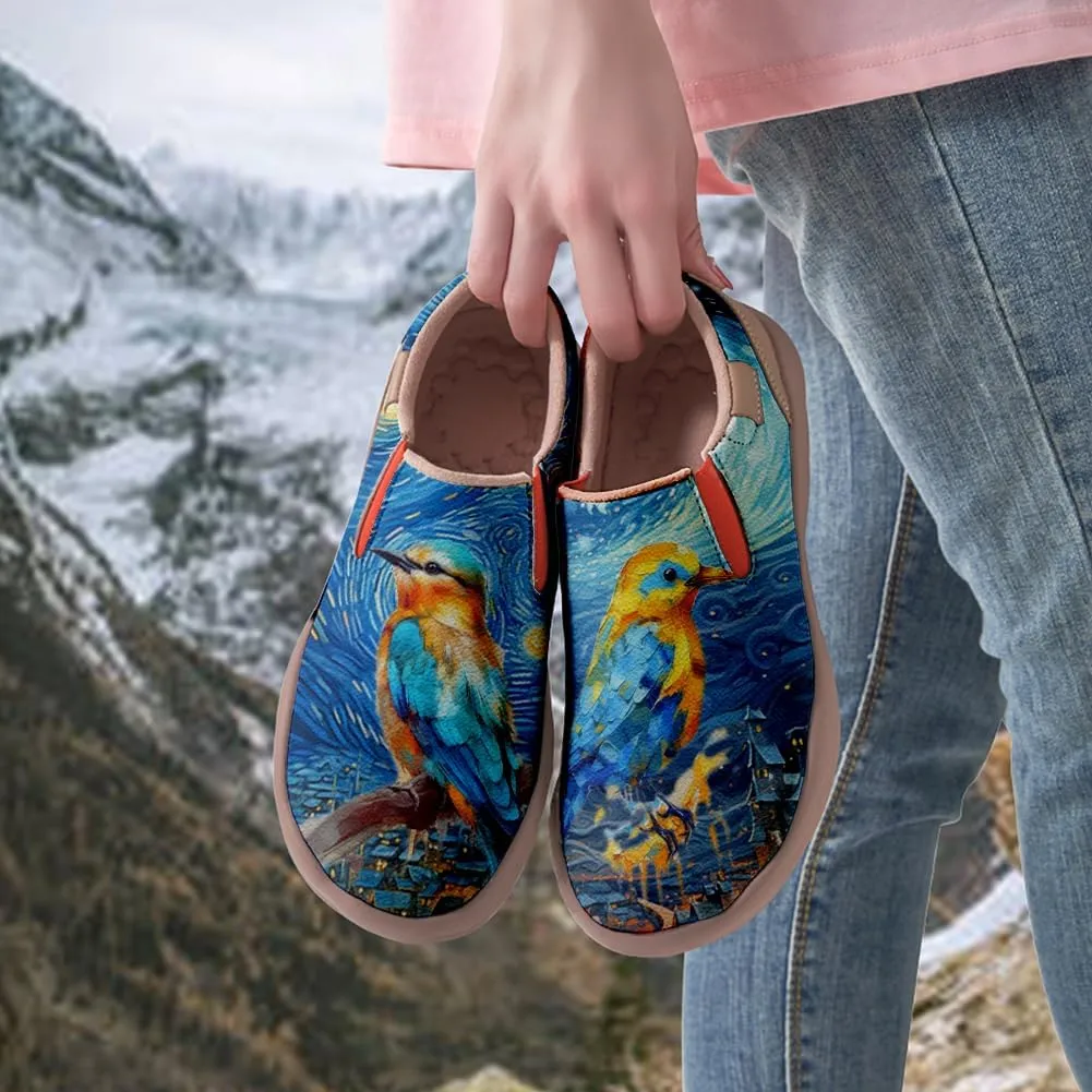 Onehorse Women's Slip-On Walking Casual Loafers Comfortable Painted Travel Shoes