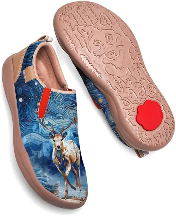 Onehorse Women's Slip-On Walking Casual Loafers Comfortable Painted Travel Shoes