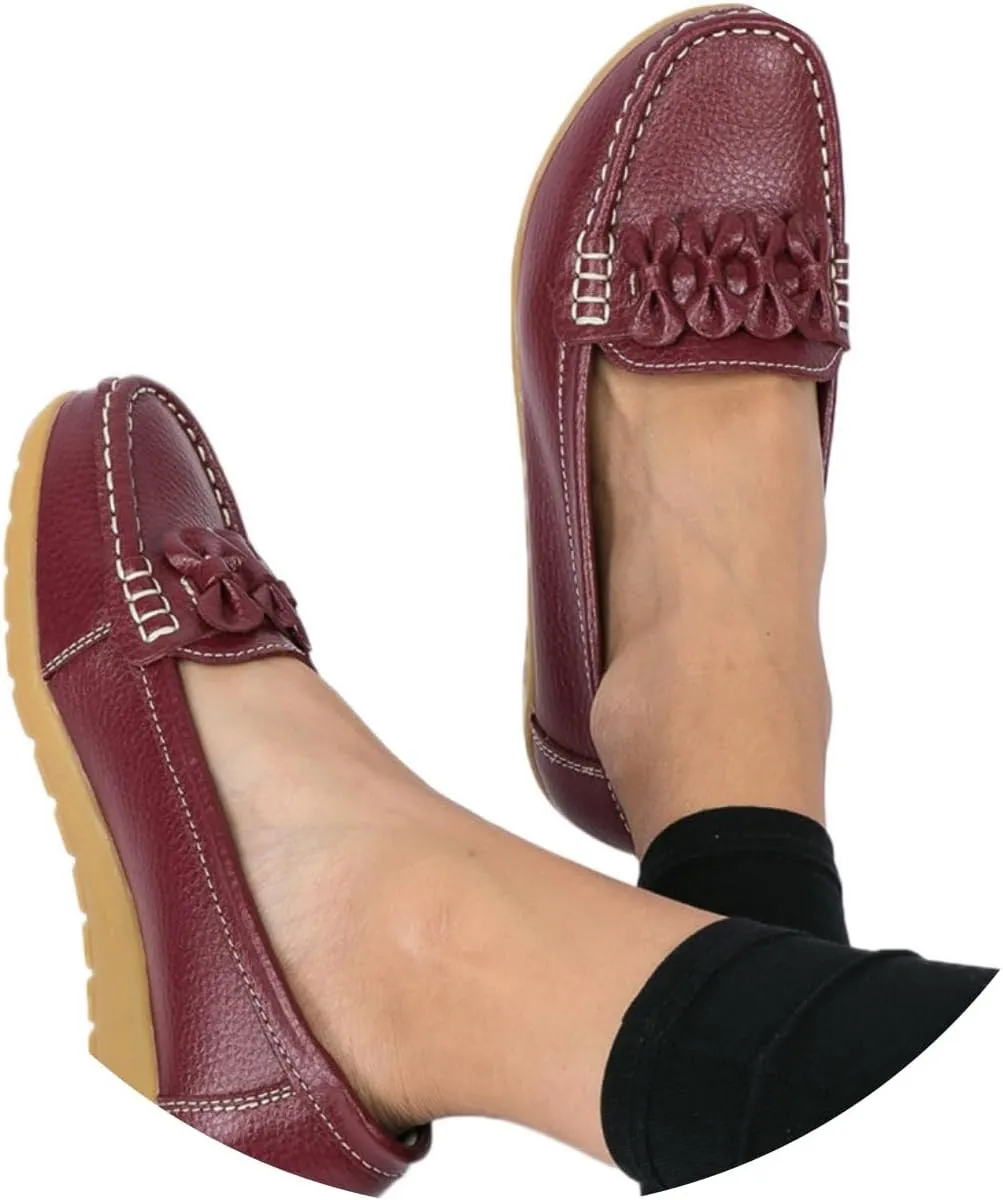 Orthopedic Loafers for Women 2025 Classic Comfort Leather Business Casual Shoes Lightweight Penny Loafer Slip On Work Flats Casual Stylish Dress Shoes