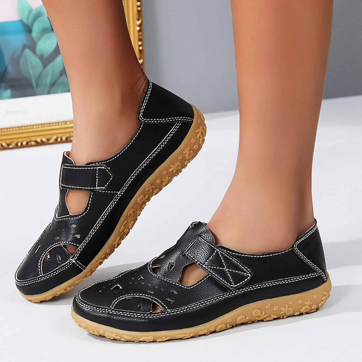 Orthopedic Loafers for Women Summer Dressy 2025 Women's Casual Closed Toe Sandals Comfortable Soft Sole Ankle Strap Orthotic Beach Vacation Party Shoes