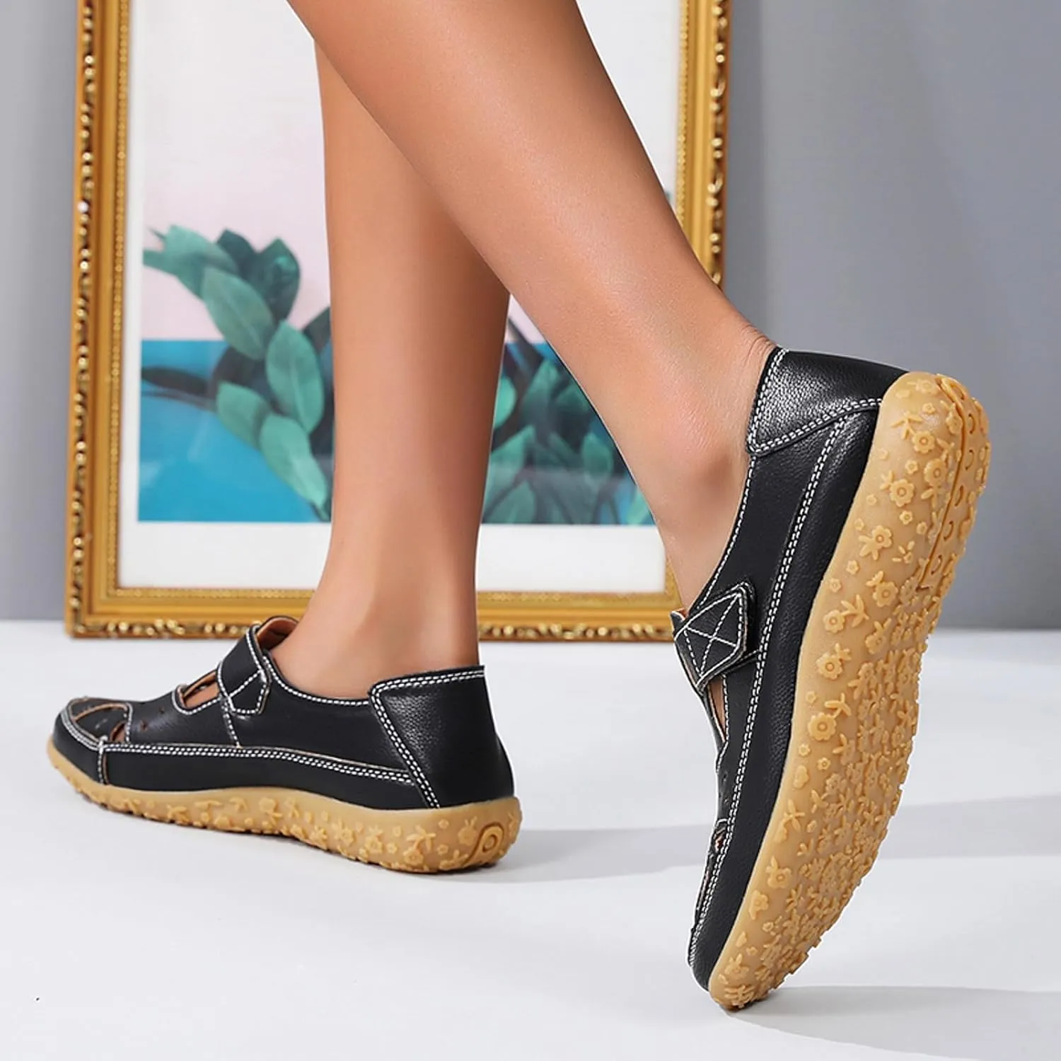 Orthopedic Loafers for Women Summer Dressy 2025 Women's Casual Closed Toe Sandals Comfortable Soft Sole Ankle Strap Orthotic Beach Vacation Party Shoes