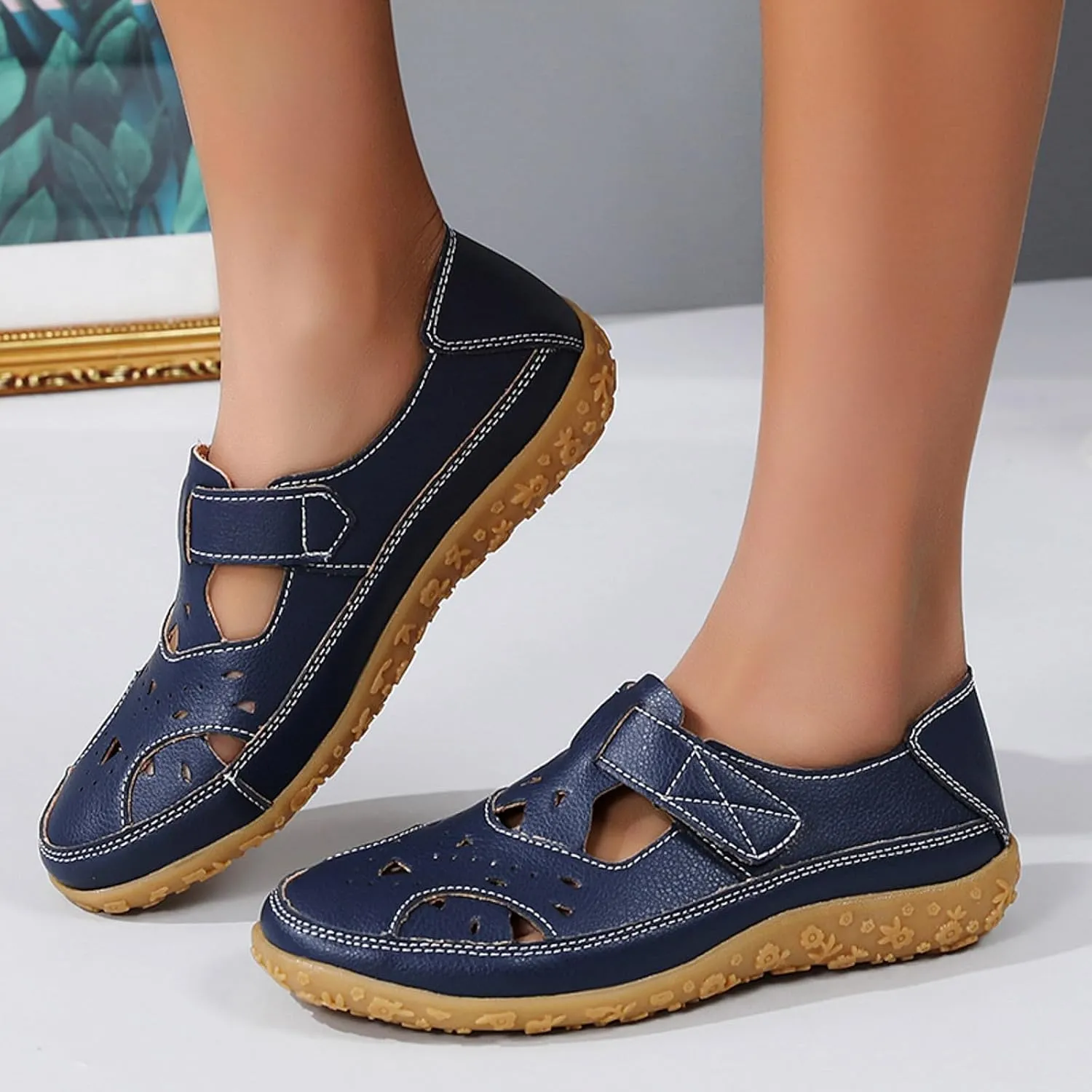 Orthopedic Loafers for Women Summer Dressy 2025 Women's Casual Closed Toe Sandals Comfortable Soft Sole Ankle Strap Orthotic Beach Vacation Party Shoes