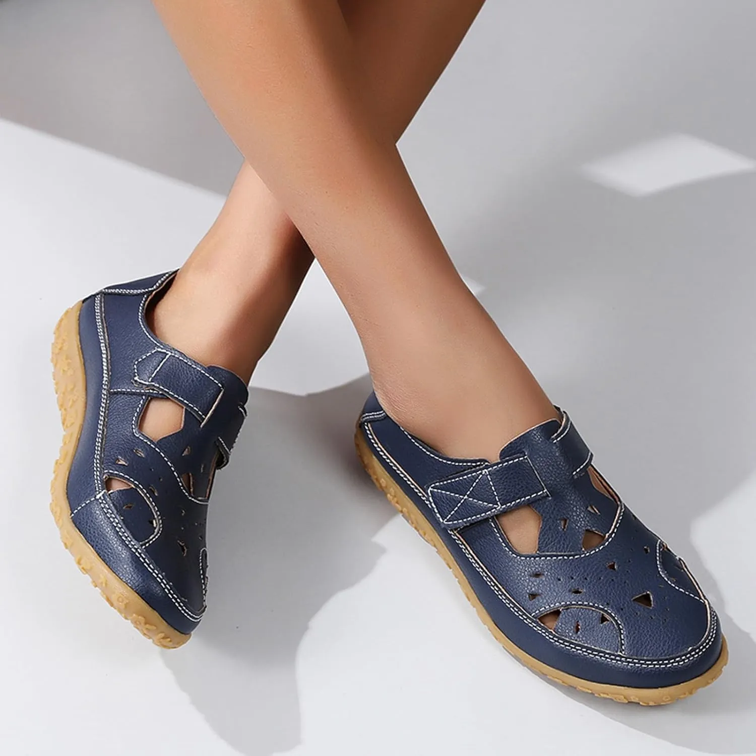 Orthopedic Loafers for Women Summer Dressy 2025 Women's Casual Closed Toe Sandals Comfortable Soft Sole Ankle Strap Orthotic Beach Vacation Party Shoes