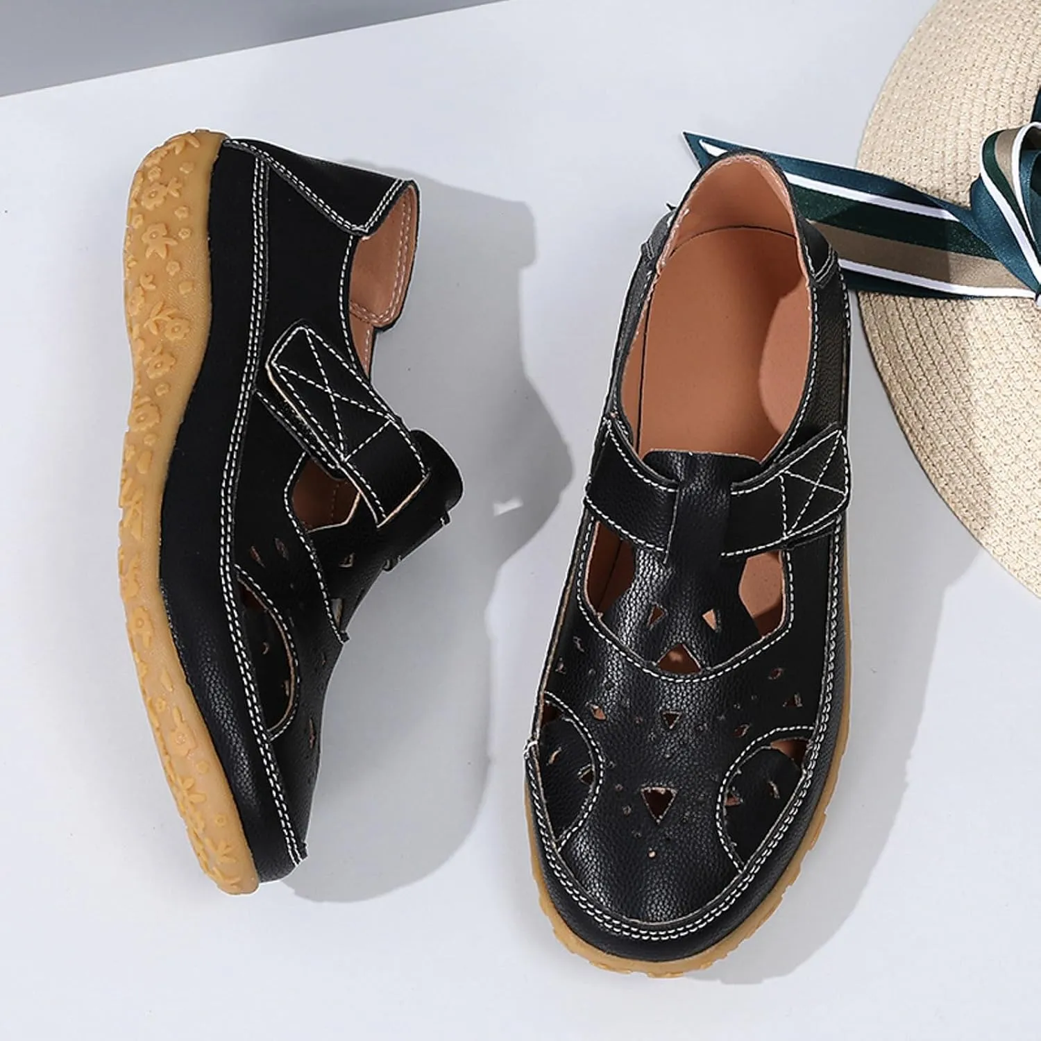 Orthopedic Loafers for Women Summer Dressy 2025 Women's Casual Closed Toe Sandals Comfortable Soft Sole Ankle Strap Orthotic Beach Vacation Party Shoes