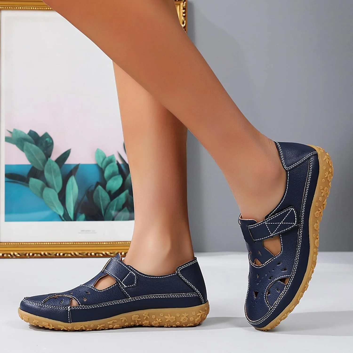 Orthopedic Loafers for Women Summer Dressy 2025 Women's Casual Closed Toe Sandals Comfortable Soft Sole Ankle Strap Orthotic Beach Vacation Party Shoes