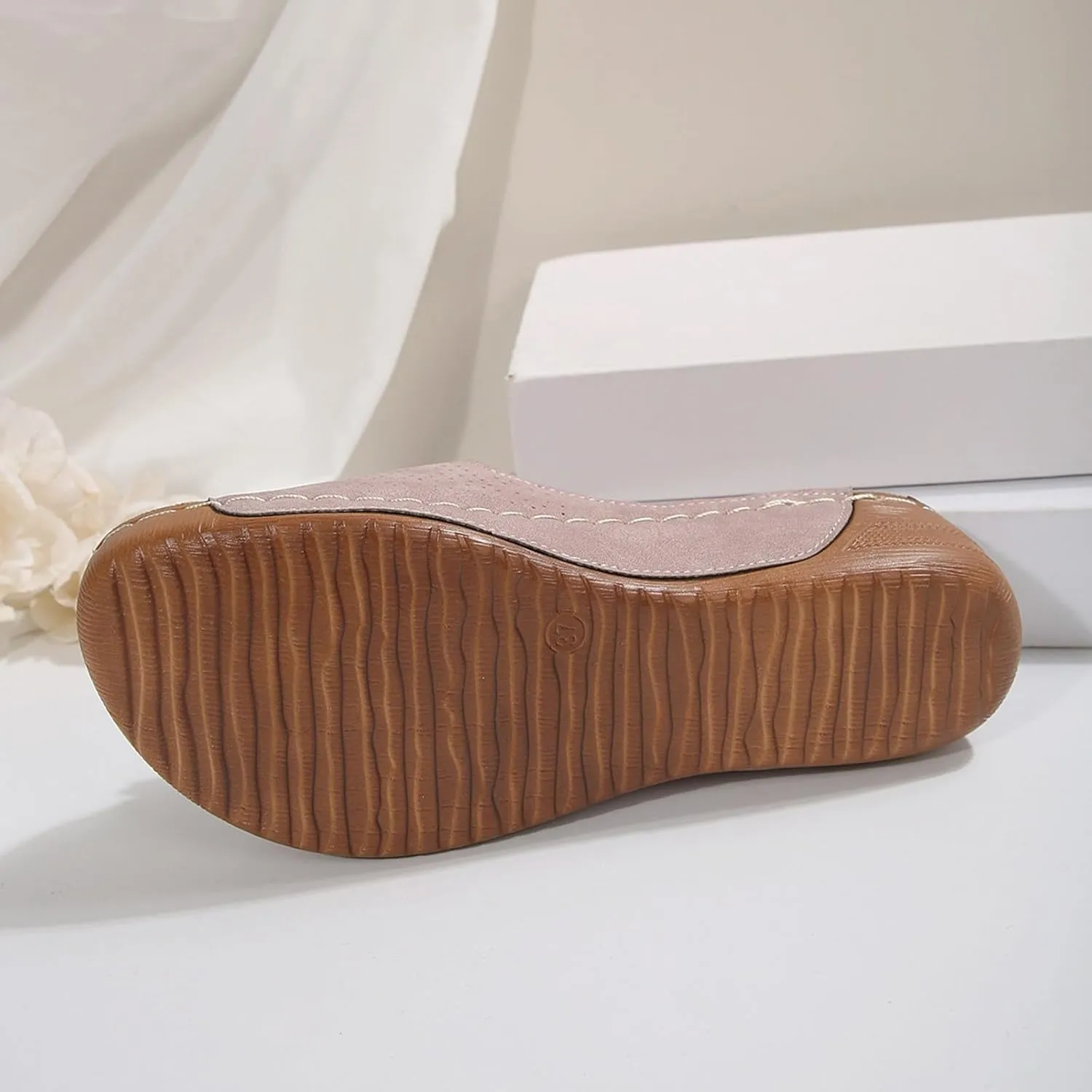 Orthopedic Sandals for Women 2025 Chic Flowers Arch Support Fish Mouth Open Toe Leather Slippers Wedge Platform Sandal