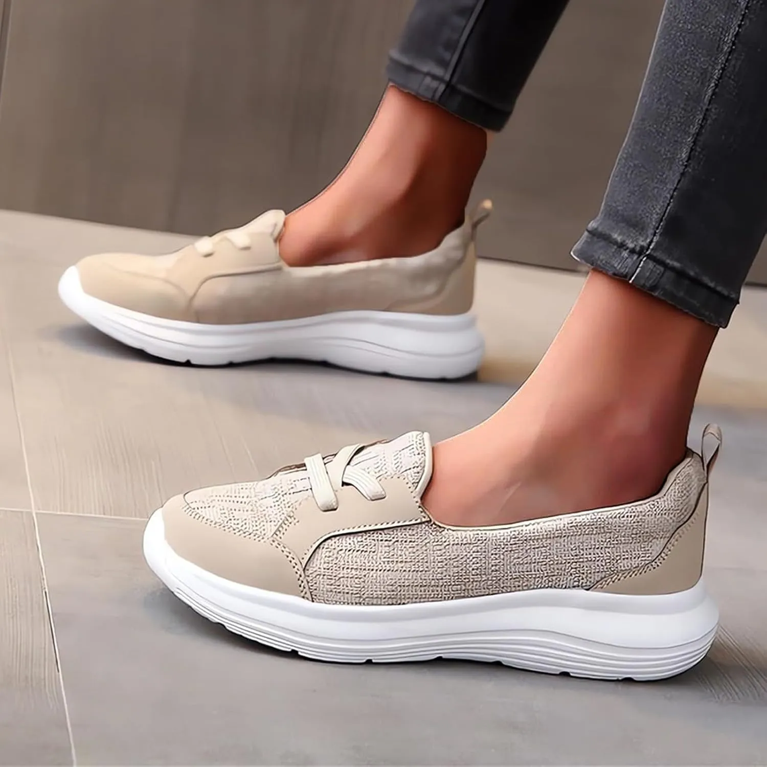 Orthopedic Shoes for Women Comfortable Mesh Arch Support Walking Loafers, Breathable Low Top Soft Sole Non-Slip Sneakers Casual Comfort Walking Sneakers