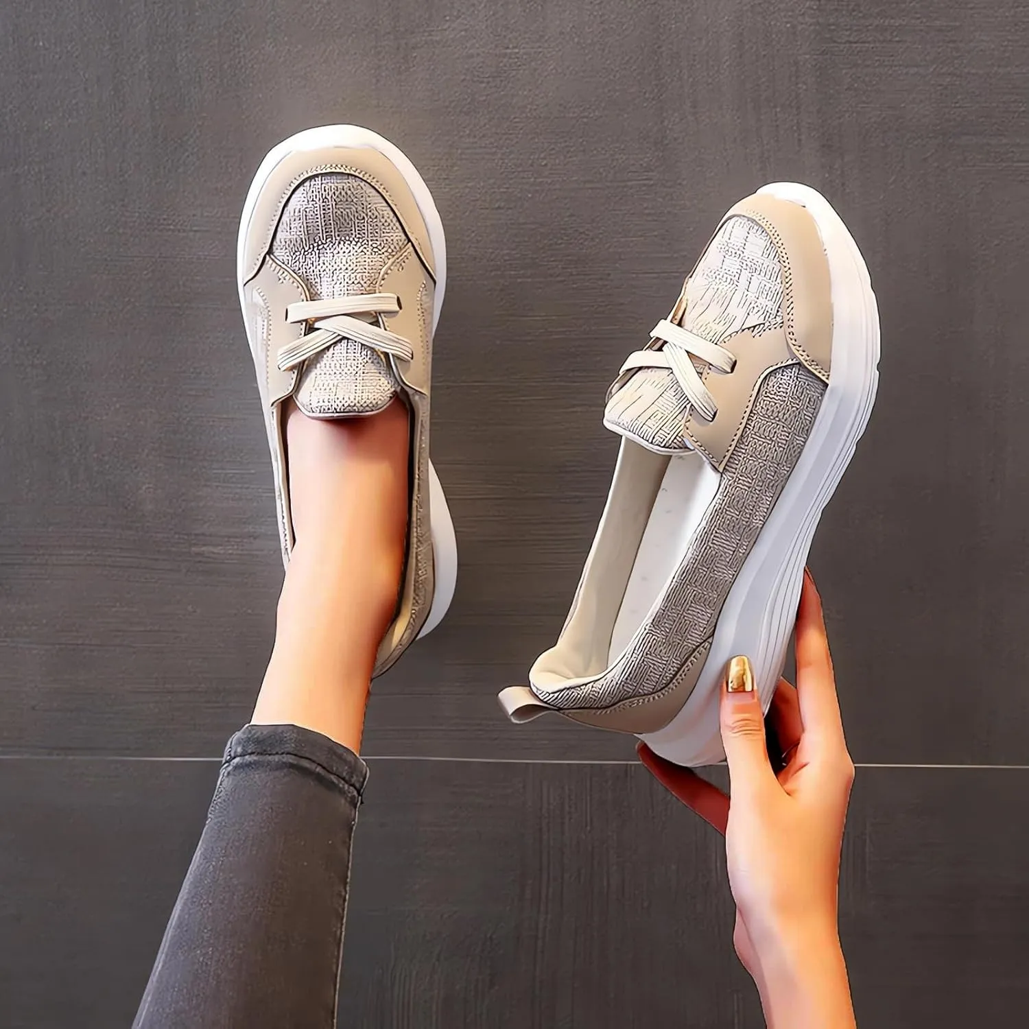 Orthopedic Shoes for Women Comfortable Mesh Arch Support Walking Loafers, Breathable Low Top Soft Sole Non-Slip Sneakers Casual Comfort Walking Sneakers
