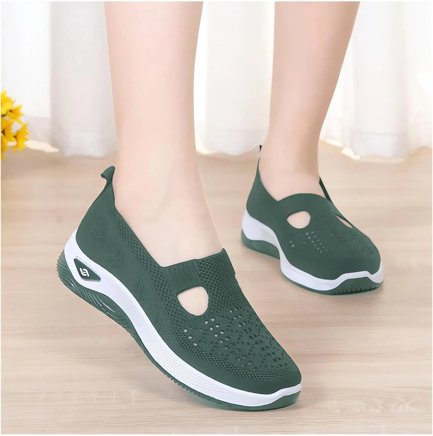 Orthopedic Shoes for Women Slip On Sneakers Breathable Soft Sole Diabetic Walking Shoes Comfort Non Slip Work Sneakers Lightweight Wide Width Soft Sole Arch Support Non-Slip Shoe