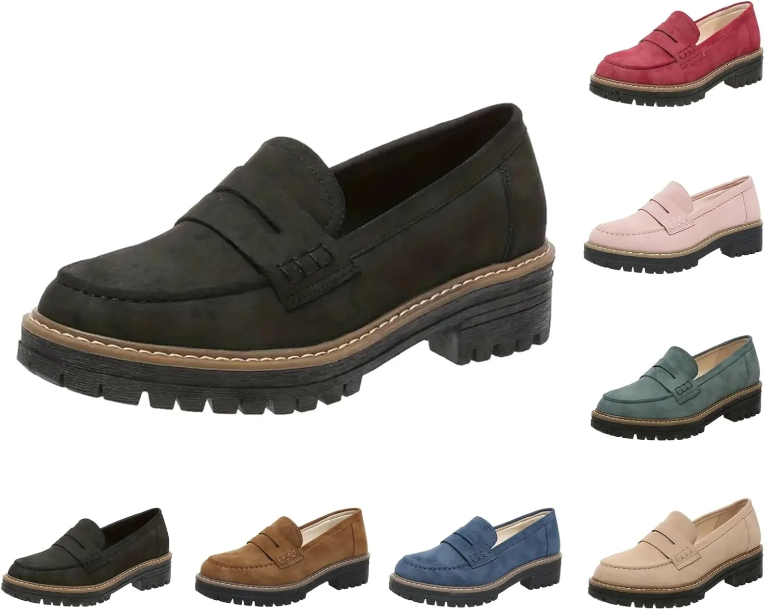 Orthoture-Orthopedic Platform Loafers Loafers Chunky Heel Slip-on Round Toe Comfort Loafer Platform Lightweight Loafers