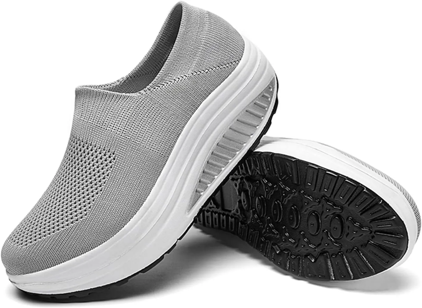 Platform Sneakers for Women Wide Toe All Black Tennis Shoes for Women Slip On Womens Fall Shoes 2023 Casual Wedge Sneakers for Women Dressy Sneakers Non Slip Work Shoes for Women